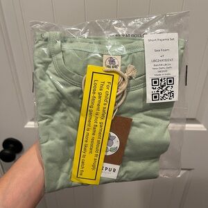 Larkspur bamboo Sea Foam Pajama Set NIB 4T